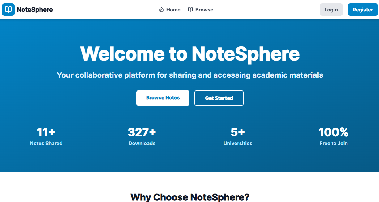 NoteSphere project preview